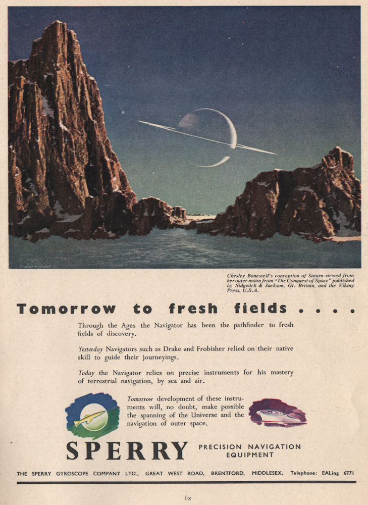 ENGINEERING ADVERT. The Sperry Gyroscope Co. Ltd. Navigation equipment 1951